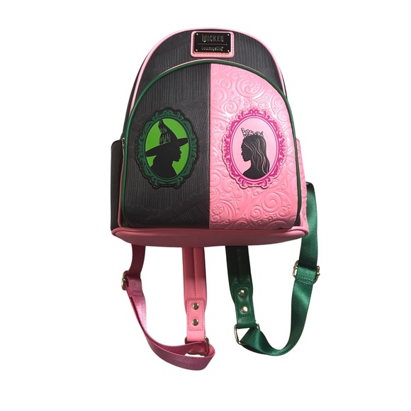 Loungefly Handbags - Loungefly Wicked Pink Green Colorblock Mini Backpack Elphaba Glinda Universal